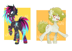 Size: 700x495 | Tagged: safe, artist:starrypon, oc, duo, scene kid, simple background, transparent background