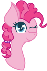 Size: 462x703 | Tagged: safe, artist:joystick12, character:pinkie pie, alternate hairstyle, bust, female, heart eyes, one eye closed, portrait, simple background, solo, white background, wingding eyes, wink