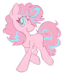 Size: 1046x1193 | Tagged: safe, artist:chop4, character:pinkie pie, species:earth pony, species:pony, cute, diapinkes, female, hair over one eye, mare, multicolored hair, open mouth, simple background, smiling, solo, white background