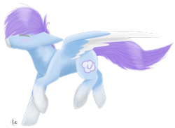 Size: 728x533 | Tagged: safe, artist:yourbestnightmaree, oc, oc only, oc:lavender skies, species:pegasus, species:pony, blushing, colored muzzle, colored wings, colored wingtips, eyes closed, female, floppy ears, mare, simple background, socks (coat marking), solo, spread wings, transparent background, two toned wings, wings