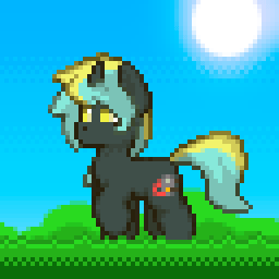 Size: 256x256 | Tagged: safe, artist:n_thing, oc, oc only, oc:electro current, species:pony, species:unicorn, animated, grass, solo, sun, walk cycle, walking