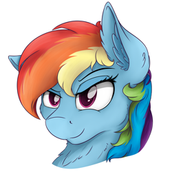 Size: 1800x1800 | Tagged: safe, artist:check3256, character:rainbow dash, chest fluff, ear fluff, female, fluffy, simple background, solo, transparent background, white outline