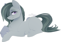 Size: 1166x798 | Tagged: safe, artist:mrgdog, character:marble pie, species:earth pony, species:pony, cute, female, marblebetes, mare, missing cutie mark, prone, simple background, solo, transparent background