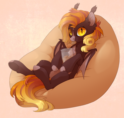 Size: 2000x1900 | Tagged: safe, artist:reysi, oc, oc:fire glow, species:bat pony, cookie, female, food, looking at you, solo