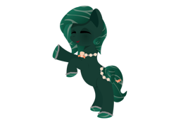 Size: 900x636 | Tagged: safe, artist:lordswinton, oc, oc only, species:pony, art trade, closed species, eyes closed, female, fish, green, mare, original species, pond pony, rearing, seashell necklace, simple background, solo, transparent background, vector, water