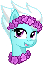 Size: 1183x1792 | Tagged: safe, artist:x-blackpearl-x, character:fleetfoot, species:pegasus, species:pony, bust, female, floral head wreath, flower, flower necklace, simple background, smiling, solo, transparent background