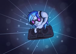 Size: 1805x1287 | Tagged: safe, artist:maxtaka, character:dj pon-3, character:vinyl scratch, female, headphones, solo