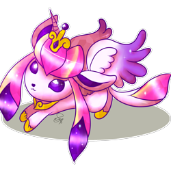Size: 3000x3000 | Tagged: safe, artist:hanaty, character:princess cadance, species:crystal pony, crossover, crystal, cute, cutedance, female, glaceon, pokefied, pokémon, simple background, solo, sparkles, species swap, transparent background, wings