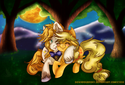 Size: 3800x2600 | Tagged: safe, artist:downpourpony, character:applejack, character:prince blueblood, ship:bluejack, bluejack, female, male, shipping, straight