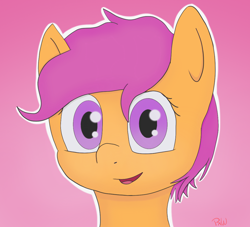 Size: 1100x998 | Tagged: safe, artist:ponyxwright, character:scootaloo, species:pegasus, species:pony, bust, female, looking at you, portrait, solo