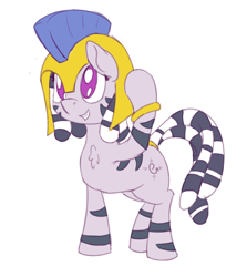 Size: 610x685 | Tagged: safe, artist:firecracker, oc, oc only, oc:zala, species:zebra, cute, female, filly, helmet, ocbetes, simple background, solo, white background
