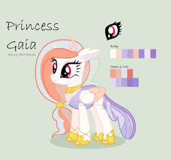 Size: 1024x956 | Tagged: safe, artist:aurora-light-x, oc, oc:gaia, parent:princess celestia, parent:thorax, parents:thoralestia, species:changepony, female, hybrid, offspring, show accurate, simple background, solo, watermark