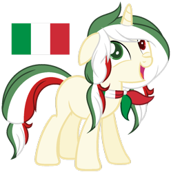 Size: 1024x1031 | Tagged: safe, artist:cosmicwitchadopts, base used, species:pony, species:unicorn, nation ponies, female, heterochromia, italy, mare, ponified, simple background, solo, transparent background