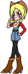 Size: 332x866 | Tagged: safe, artist:enderboy1908, my little pony:equestria girls, cowgirl, equestria girls-ified, female, five nights at freddy's, freddy fazbear's pizzeria simulator, rockstar chica, simple background, solo, transparent background