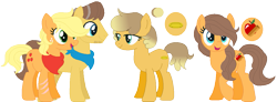 Size: 1087x402 | Tagged: safe, artist:joystick12, character:applejack, character:caramel, parent:applejack, parent:caramel, parents:carajack, ship:carajack, family, female, male, offspring, shipping, simple background, straight, transparent background