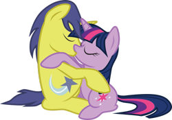 Size: 1069x748 | Tagged: safe, artist:groxy-cyber-soul, character:comet tail, character:twilight sparkle, ship:cometlight, female, kissing, male, shipping, straight