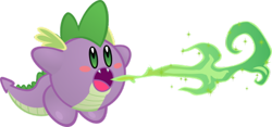 Size: 600x281 | Tagged: safe, artist:jrk08004, character:spike, crossover, kirby, kirby (character), kirby spike, kirbyfied, male, nintendo, simple background, solo, species swap, transparent background, video game