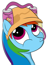 Size: 2500x3300 | Tagged: safe, artist:tazool, character:rainbow dash, character:scootaloo, species:pegasus, species:pony, bust, clothing, cute, drink, drinking, drinking hat, eyelashes, female, happy, hat, looking up, mare, portrait, scootajuice, simple background, simple shading, smiling, soda, solo, transparent background