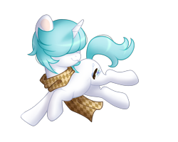 Size: 2500x2000 | Tagged: safe, artist:arxielle, oc, oc:periwinkle, species:pony, species:unicorn, clothing, female, hair over eyes, mare, scarf, simple background, solo, transparent background