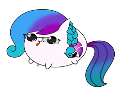Size: 2625x2061 | Tagged: safe, artist:lullabytrace, oc, oc:aurora starling, species:earth pony, species:pony, blob, cute, glasses, simple background, solo, tongue out, transparent background