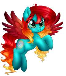 Size: 1816x2110 | Tagged: safe, artist:ondrea, oc, oc only, oc:andromeda, species:pegasus, species:pony, blue coat, gradient hair, green eyes, simple background, solo, transparent background