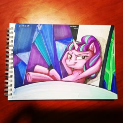 Size: 2420x2420 | Tagged: safe, artist:cosmotic1214, character:starlight glimmer, species:pony, species:unicorn, episode:the cutie re-mark, episode:the mane attraction, g4, my little pony: friendship is magic, castle, character proxy, comic, marker, s5 starlight, scene interpretation, smug, smuglight glimmer, welcome home twilight