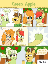 Size: 1500x2000 | Tagged: safe, artist:artistathefilly, character:bright mac, character:grand pear, character:granny smith, character:pear butter, episode:the perfect pear, g4, my little pony: friendship is magic, comic, young grand pear, young granny smith, younger