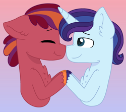 Size: 1918x1705 | Tagged: safe, artist:geekcoffee, oc, oc only, oc:discovery, oc:royal splendor, parent:big macintosh, parent:cheerilee, parent:fancypants, parent:rarity, parents:cheerimac, parents:raripants, species:earth pony, species:pony, species:unicorn, kindverse, gay, male, offspring