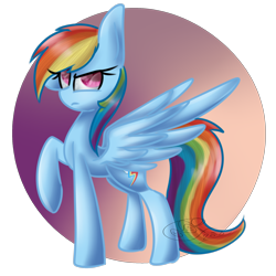 Size: 2000x2000 | Tagged: safe, artist:yoshiyoshi700, character:rainbow dash, species:pegasus, species:pony, cutie mark, female, raised hoof, simple background, solo, spread wings, transparent background, wings