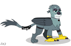 Size: 3992x2600 | Tagged: safe, artist:paw-of-darkness, character:gabby, species:griffon, female, goth, simple background, solo, transparent background