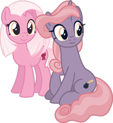 Size: 1472x1600 | Tagged: safe, artist:aeonkrow, oc, oc only, oc:dawn blush, oc:dusk dream, species:earth pony, species:pony, species:unicorn, female, mare, show accurate, simple background, sitting, transparent background, twins, vector