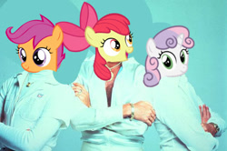 Size: 617x409 | Tagged: safe, artist:anthony60617, character:apple bloom, character:scootaloo, character:sweetie belle, species:pony, 70s, alternate universe, bee gees, cutie mark crusaders, disco