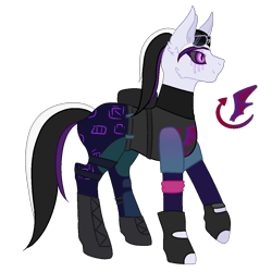 Size: 1100x1100 | Tagged: safe, artist:kookiebeatz, artist:peach-tea-adopts, base used, oc, oc only, oc:dark rainbow (ice1517), species:earth pony, species:pony, armor, backpack, bag, belt, boots, clothing, colored sclera, dark bomber, ear fluff, female, fortnite, gloves, mare, raised hoof, shirt, shoes, simple background, solo, sunglasses, t-shirt, transparent background