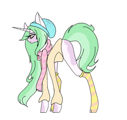 Size: 1150x1080 | Tagged: safe, artist:antiwalkercassie, oc, species:pony, species:unicorn, beanie, clothing, female, hat, mare, scarf, simple background, solo, transparent background