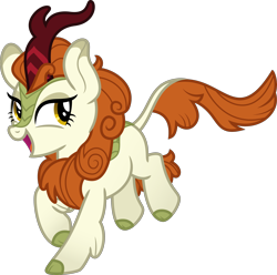 Size: 3500x3470 | Tagged: safe, artist:aeonkrow, character:autumn blaze, species:kirin, episode:sounds of silence, g4, my little pony: friendship is magic, a kirin tale, cheerful, cloven hooves, female, high res, simple background, singing, smiling, solo, transparent background, vector