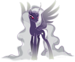 Size: 3200x2633 | Tagged: safe, artist:aeonkrow, oc, oc only, oc:moonlight wraith, species:alicorn, species:pony, alicorn oc, curved horn, ethereal mane, female, high res, horn, mare, show accurate, simple background, solo, transparent background, vector