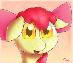 Size: 1500x1300 | Tagged: safe, artist:ponyxwright, character:apple bloom, species:pony, abstract background, bow, female, solo