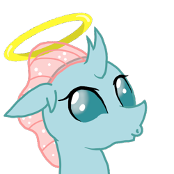 Size: 500x500 | Tagged: safe, artist:paw-of-darkness, character:ocellus, species:changeling, species:reformed changeling, female, halo, simple background, solo, transparent background, vector, whistling