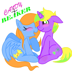 Size: 1168x1145 | Tagged: safe, artist:mylittlepon3lov3, oc, oc only, oc:beaker, oc:sweet candy, species:pegasus, species:pony, species:unicorn, female, male, mare, simple background, stallion, transparent background