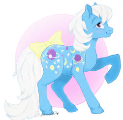 Size: 400x391 | Tagged: safe, artist:dreamilil, character:night glider (g1), g1, bow, female, night glider (g1), solo, tail bow
