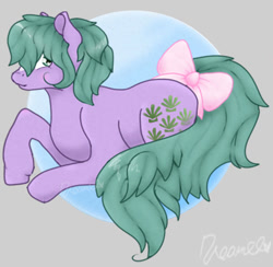 Size: 600x586 | Tagged: safe, artist:dreamilil, species:pony, g1, bow, seashell (g1), sitting, tail bow