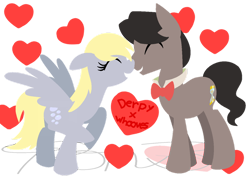 Size: 1024x734 | Tagged: safe, artist:mylittlepon3lov3, character:derpy hooves, character:doctor whooves, character:time turner, species:pony, ship:doctorderpy, doctor who, eleventh doctor, female, male, nuzzling, ponified, shipping, straight, the doctor