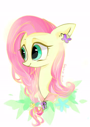 Size: 4169x5905 | Tagged: safe, artist:lity, character:fluttershy, species:pegasus, species:pony, absurd resolution, bust, female, mare, portrait, signature, simple background, solo, white background