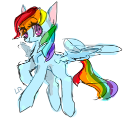 Size: 674x650 | Tagged: safe, artist:lity, character:rainbow dash, species:pegasus, species:pony, female, simple background, sketch, solo, white background