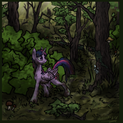 Size: 2160x2160 | Tagged: safe, artist:danton-y17, character:twilight sparkle, character:twilight sparkle (alicorn), species:alicorn, species:pony, female, forest, solo