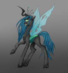 Size: 1042x1122 | Tagged: dead source, safe, artist:ouyrof, character:queen chrysalis, species:changeling, changeling queen, female, solo, transparent wings, wings