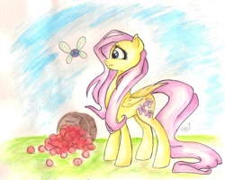 Size: 2028x1626 | Tagged: safe, artist:ouyrof, character:fluttershy, parasprite