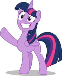 Size: 3500x4244 | Tagged: safe, artist:aeonkrow, character:twilight sparkle, character:twilight sparkle (alicorn), species:alicorn, species:pony, episode:best gift ever, g4, my little pony: friendship is magic, absurd resolution, female, grin, raised hoof, simple background, smiling, solo, transparent background, vector