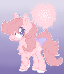 Size: 903x1042 | Tagged: safe, artist:dreamilil, character:cotton candy (g1), species:pony, bow, female, solo, tail bow