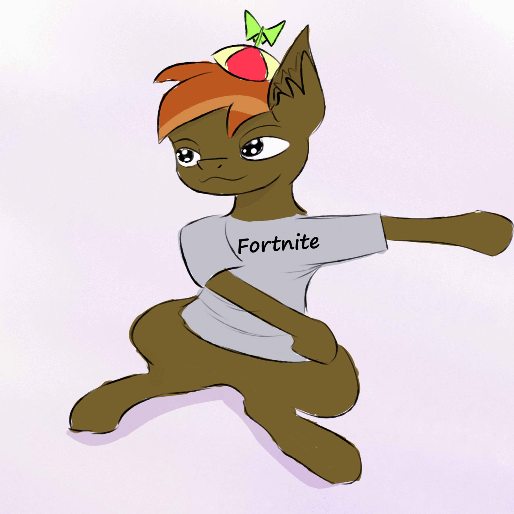Size: 1700x1700 | Tagged: safe, artist:sunnzio, character:button mash, species:pony, animated, dancing, ear fluff, flossing (dance), fortnite, meme, shitposting, zoomer